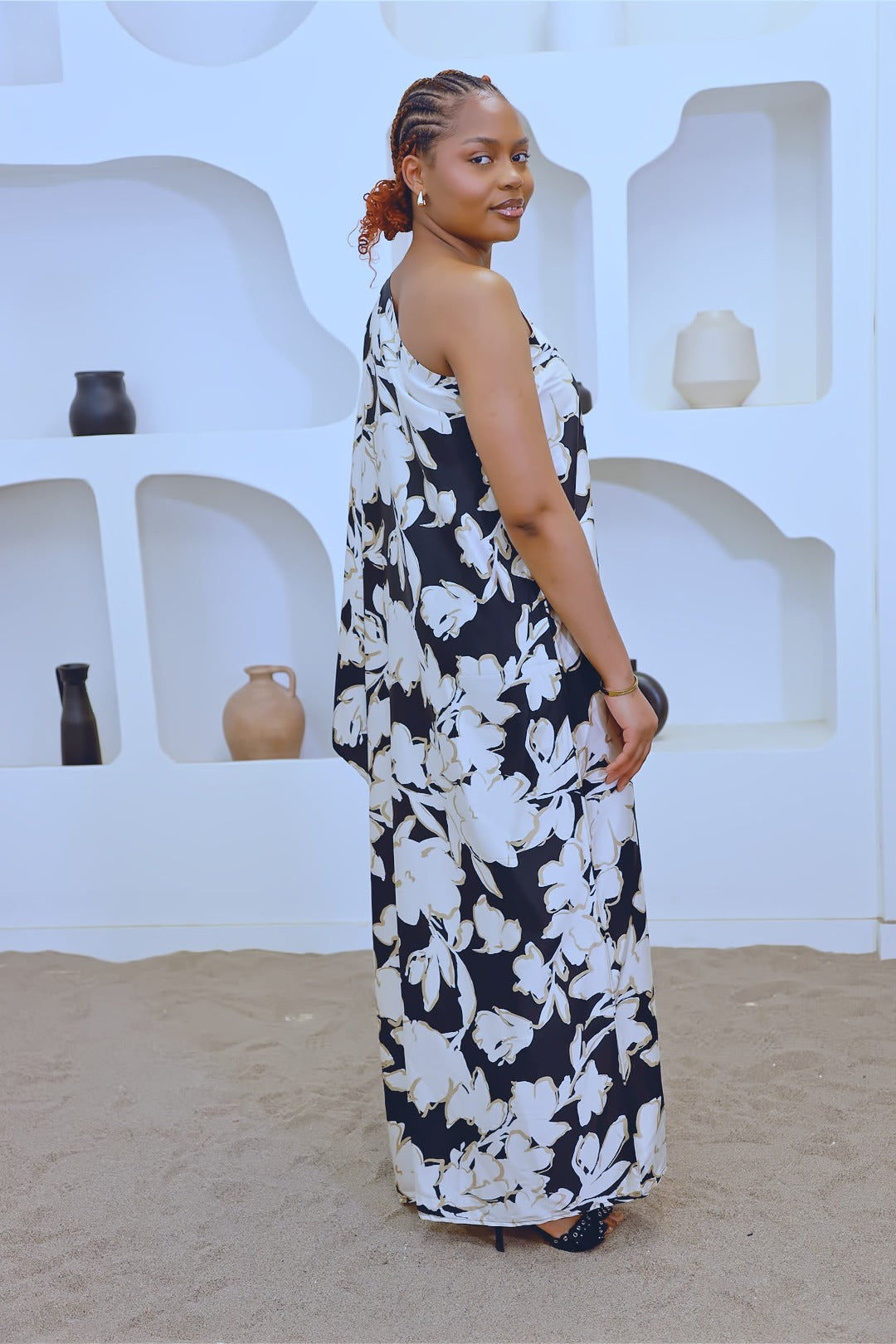 ONE-SIDE FLORAL PRINT