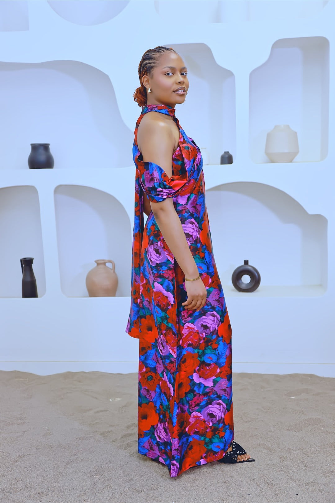 SLEEK DROP-SLEEVE  GOWN